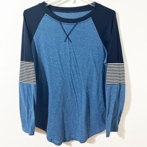 Blue and Black Long Sleeve Shirt